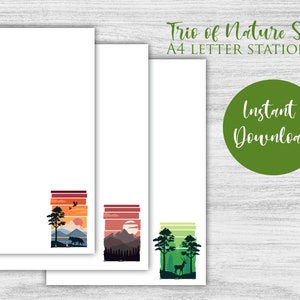 Scene naturali A4 Cancelleria per lettere Natura Pacchetto di cancelleria per lettere stampabili Carta intestata stampabile Set per scrittura di lettere JW Ministero JW