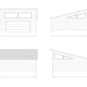 24x24 - 2 Car Modern/Contemporary Garage - PDF Floor Plan Download