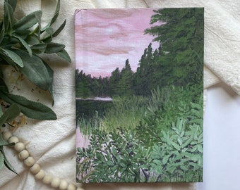 Our Fishing Spot Landscape Painting Hardcover Journal Matte