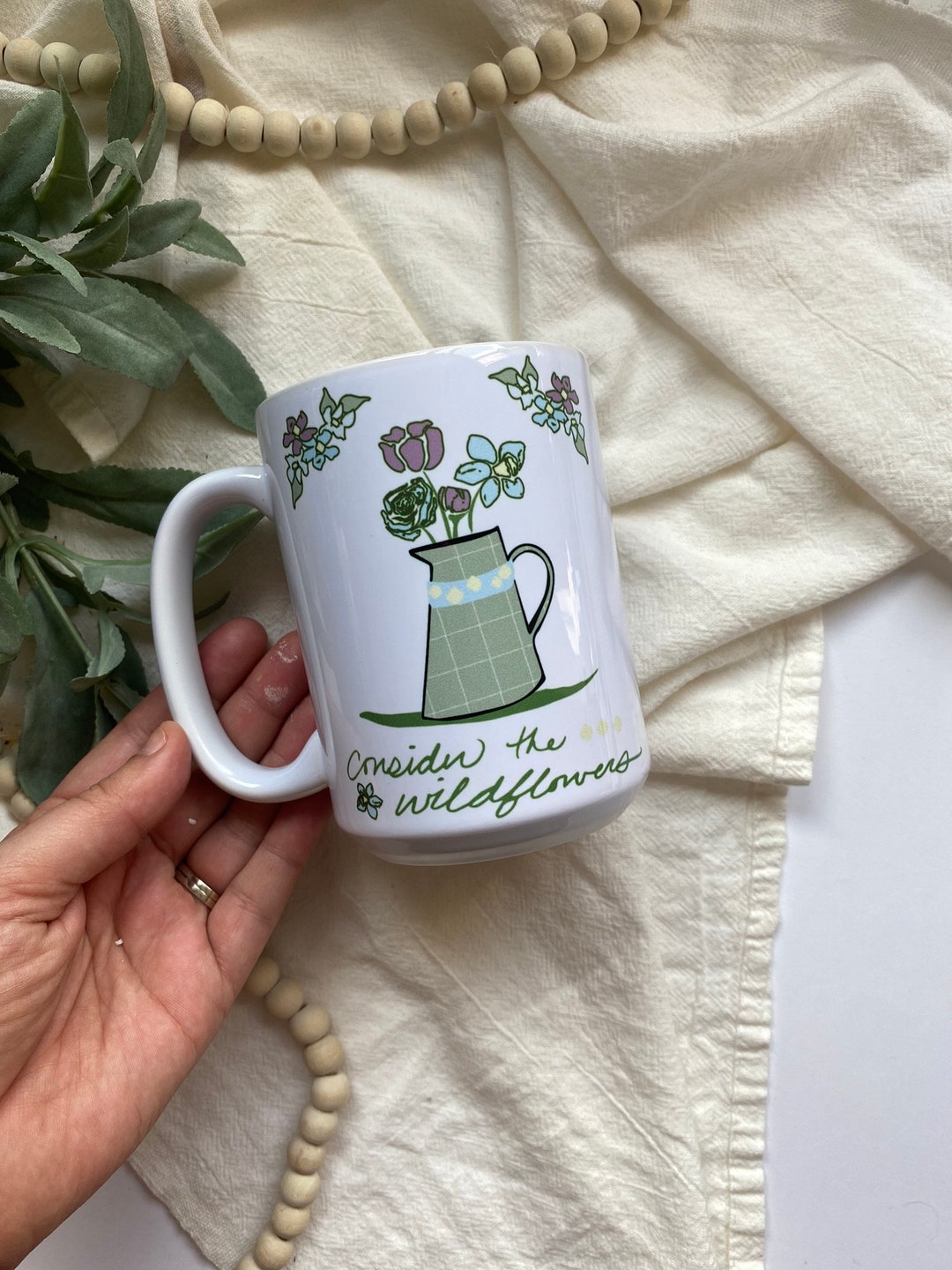 Consider the Wildflowers Spring Floral 15 Oz Ceramic Mug - Etsy