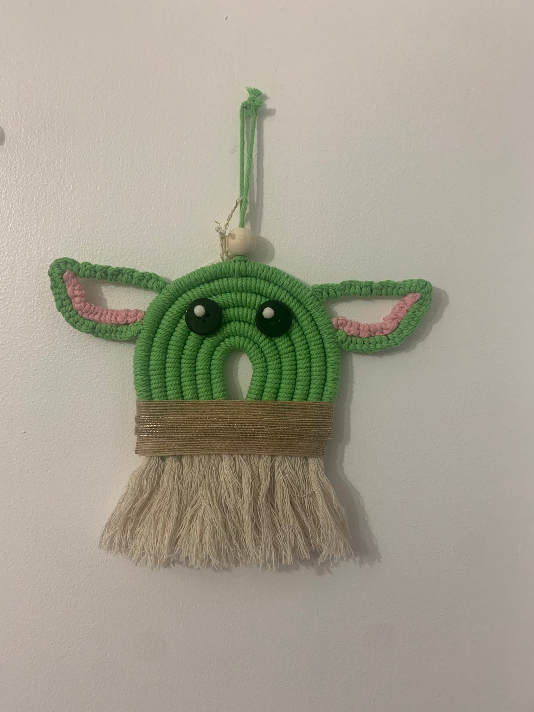 Baby Yoda Macrame Rainbow Wall Hanging Etsy