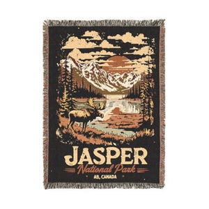 Woven Jasper National Park Blanket, Canadian Rockies, National Park Gift, Home Decor, Jasper Canada, Alberta