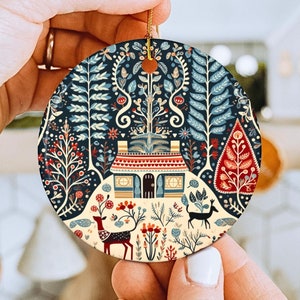 Scandinavian Christmas Ornaments Swedish Folk Art Gift Norwegian Christmas Home Decor European Gifts Nordic Folk Art Christmas Gift