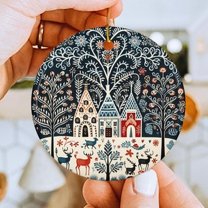 Scandinavian Christmas Ornaments Swedish Folk Art Gift Norwegian Christmas Home Decor European Gifts Nordic Folk Art Christmas Gift