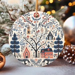 Winter Folk Art Christmas Tree Decor Hygge Christmas Scandinavian Folk Art Deer Swedish Ornament Nordic Ornament Folk Christmas Tree