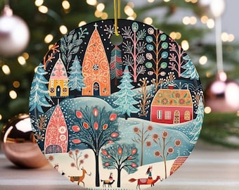 Scandinavian Christmas Ornament Vintage Folk Art Nordic Art Ornament Scandi Christmas Home Decor Nordic Art European Christmas Swedish Gift