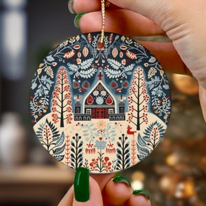 Hygge Christmas Scandinavian Christmas Ornaments Swedish Folk Art Gift Norwegian Christmas Home Decor Nordic Folk Art Christmas Tree Gift