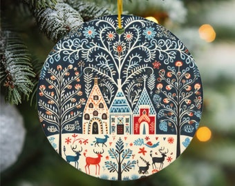 Scandinavian Christmas Ornaments Swedish Folk Art Gift Norwegian Christmas Home Decor European Gifts Nordic Folk Art Christmas Gift