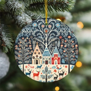 Ornamenti natalizi scandinavi Regalo di arte popolare svedese Decorazioni natalizie norvegesi per la casa Regali europei Regalo di Natale di arte popolare nordica