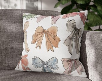 Coquette Bow Pillow Cover: Grandmillennial Balletcore Decor