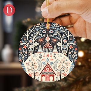 Winter Folk Art Christmas Tree Decor Hygge Christmas Scandinavian Folk Art Deer Swedish Ornament Nordic Ornament Folk Christmas Tree