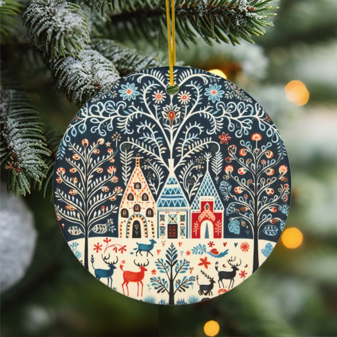 Scandinavian Christmas Ornaments Swedish Folk Art Gift Norwegian ...