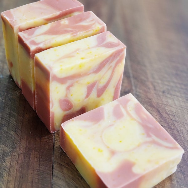 Grapefruit Soap | Natural Plant Based Ingredients | Handmade Cold Process Bar Soap | Scented with Pure Essential Oil | Palm Oil Free
