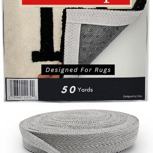 1.5" Wide Twill Tape - 50 Yards for Rug Tufting and Edge Binding, Herringbone Poly Cotton Twill Tape