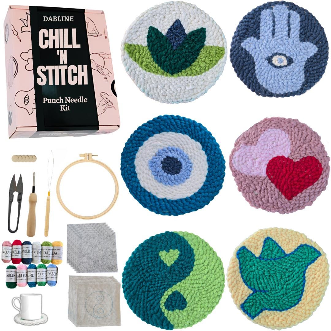 DABLINE Punch Needle Coaster Kit - Calming DIY Craft for Adults ...