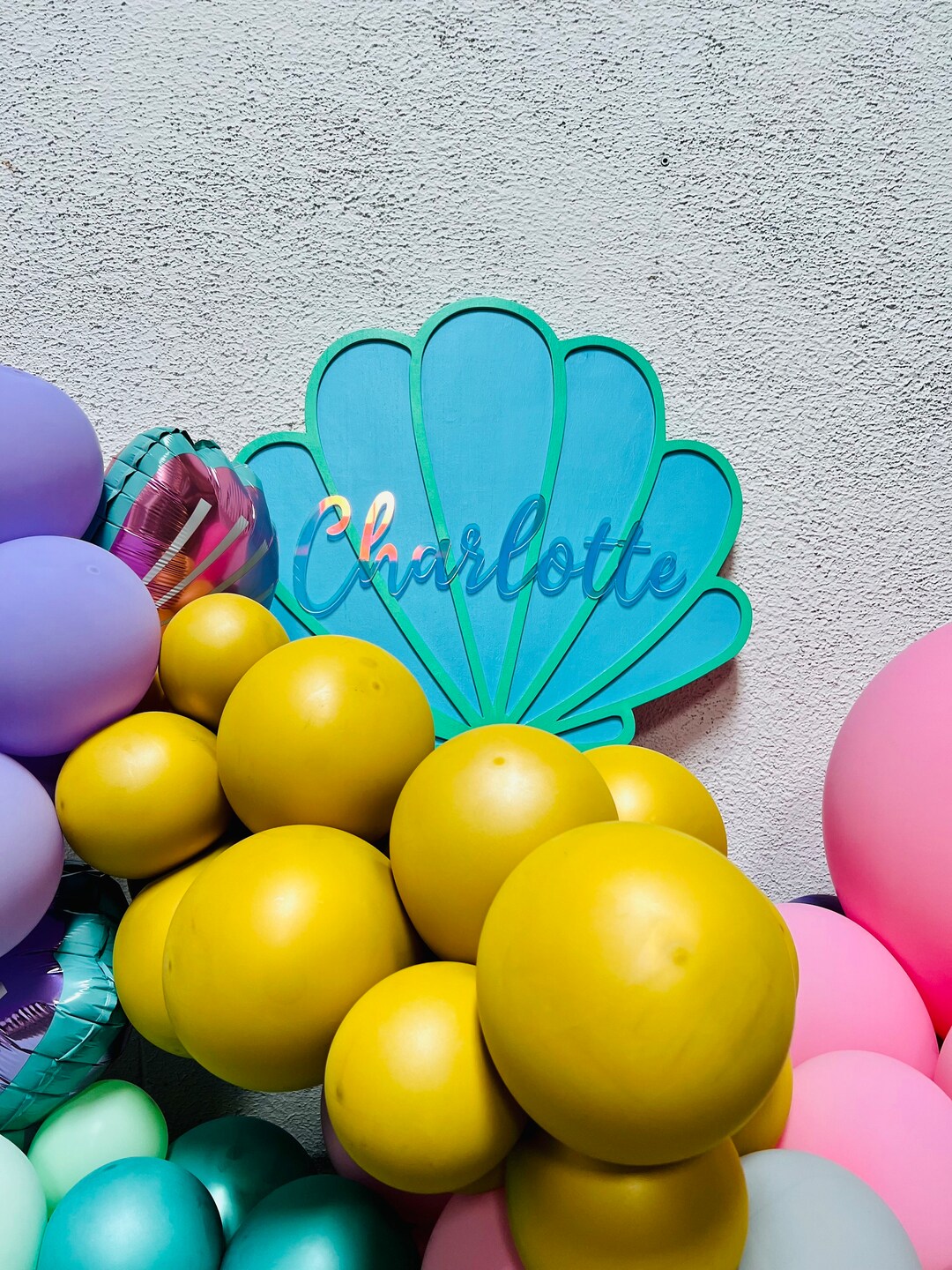 Wooden Seashell Name Sign: Hand Painted Mermaid Decor - Etsy