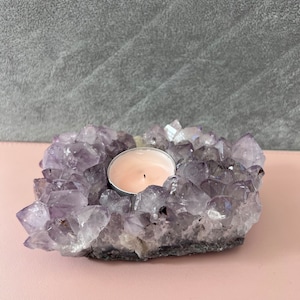 SALE Amethyst Cluster Tea Light Holder
