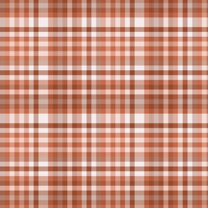 May include: A seamless pattern featuring a classic plaid design. The pattern showcases a grid of intersecting lines in shades of orange, white, and brown, creating a textured, woven appearance. The design is suitable for various applications, including fabric and wallpaper.