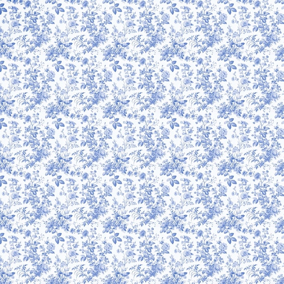 Blue Floral Clay Transfer Sheets / Transfer Sheets 33 / Water Transfer Sheets