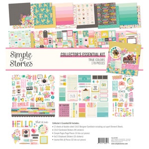 NOVO!!! Coleção de papel True Colors Histórias simples Scrapbook Memory Keeping Paper Crafting