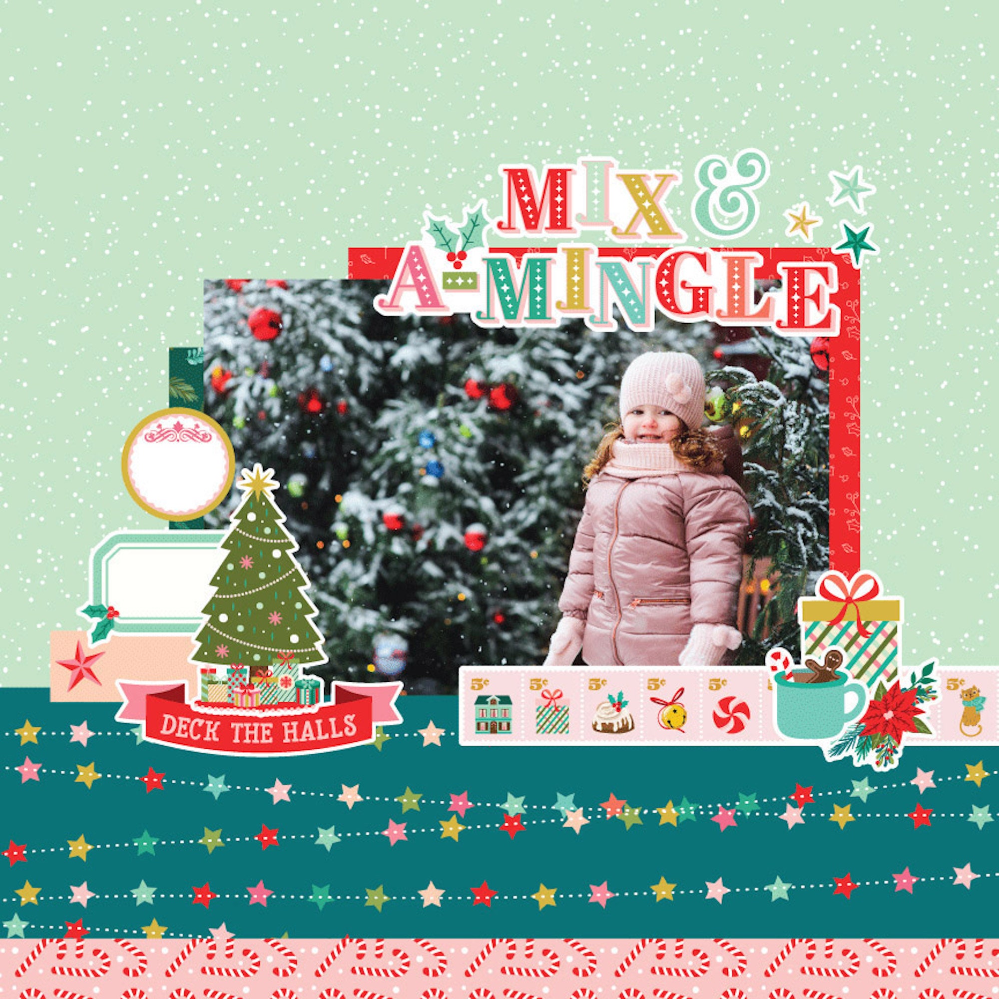 Mix and Amingle Paper Collection Simple Stories Christmas Collection