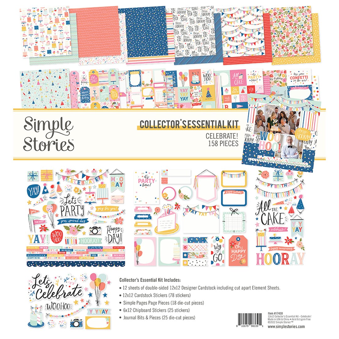 Birthday Scrapbook Paper Collection – Simple Stories Celebrate Kit - Etsy