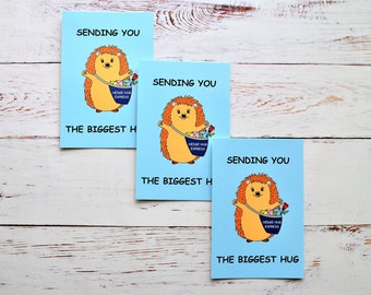 Hedgehog Postcard, Hedge Hugs Postcard, Sending You The Biggest Hug