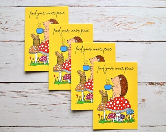 Spread Love and Kindness with this Hedgehog Postcard - Friendship and Encouragement Included