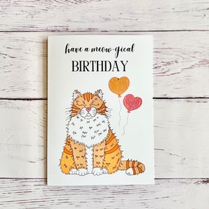 Cute Orange Cat, Have A Meowgical Birthday, Cat Birthday Card