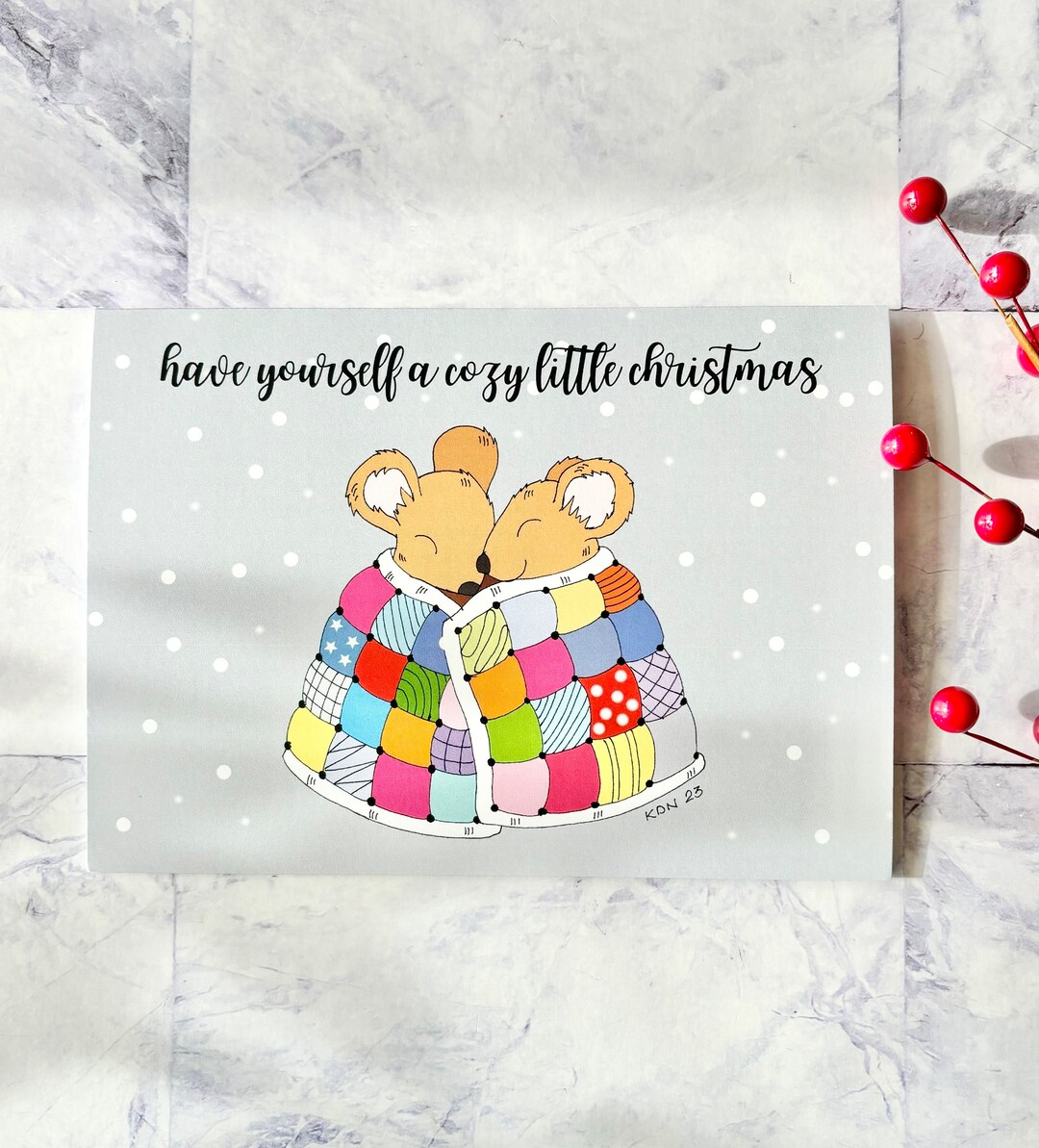 Have Yourself A Cozy Little Christmas, Cute Mice Cards - Etsy