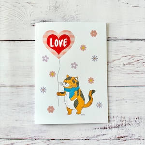Love Card, Cat Card, Valentine&#39;s Card, Anniversary Card