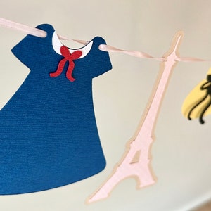 French Birthday Theme Banner, Girl in Paris, Oui Oui I’m Three Birthday, French Theme Party, Bonjour I’m Four