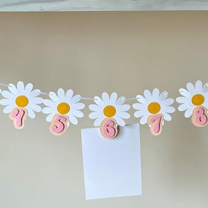 Daisy Photo Banner, First birthday banner, Groovy first birthday, Daisy First Birthday, 70s theme birthday, Daisy Birthday Theme