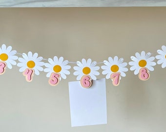 Daisy Photo Banner, First birthday banner, Groovy first birthday, Daisy First Birthday, 70s theme birthday, Daisy Birthday Theme