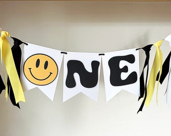 One happy dude banner, photo banner, First Birthday, one happy guy birthday banner, milestone photo banner, one smiley dude birthday banner