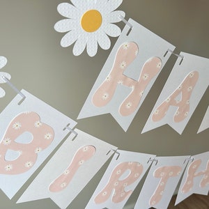 Daisy Banner, Daisy birthday Banner, Daisy Party Decor, Daisy Birthday Theme Banner, Groovy Party Decor, Groovy Birthday Banner, Baby Shower
