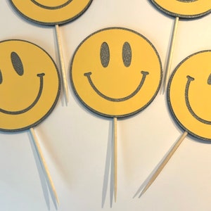 One happy dude cupcake toppers, First Birthday, one happy guy cupcake topper, cupcake topper, one smiley dude, smiley face cupcake toppers