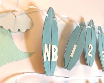 Surfs up photo banner, The big one photo banner, surf theme birthday banner, photo banner, surf board banner, ready to ship