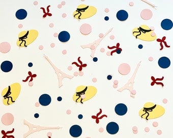 French Birthday Theme confetti, Girl in Paris, Oui Oui I’m Three Birthday, French Theme Party, Bonjour I’m Four
