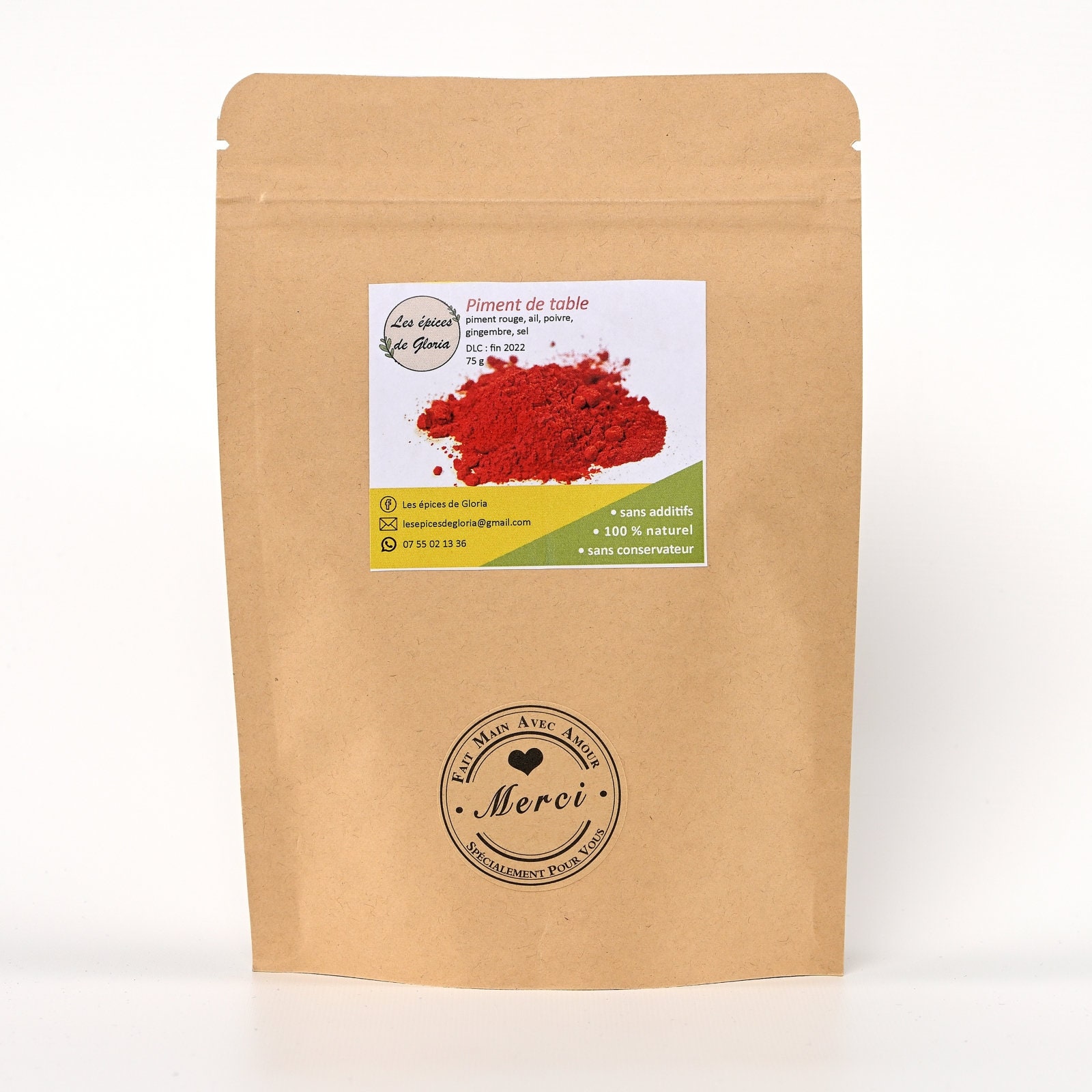 Piment de Table 100% Naturel | Piment Rouge, Ail, Poivre, Gimgembre, Sel