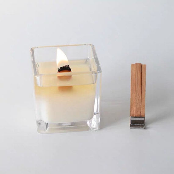 Juego de 5 o 10 mechas de madera para velas Mecha de vela de madera  crepitante Artesanía de velas de bricolaje Mecha de madera natural  Fabricación de velas ASMR Quemadura limpia -  España