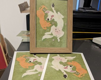 Dog & Cat Mini Art Prints | 4x6 Matte Original Prints