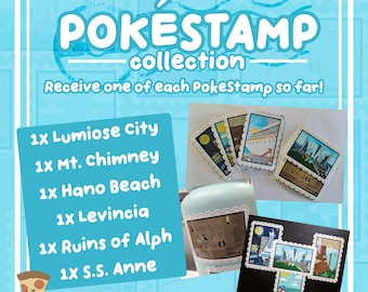 PokeStamp Collection Vinyl Sticker Bundle (6 total)