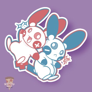 Opposites Attract || Plusle Minun Vinyl Sticker