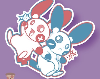 Opposites Attract || Plusle Minun Vinyl Sticker