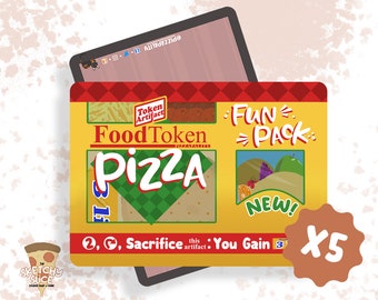 Five (5) Lunchable-themed Custom Magic: The Gathering Treasure Tokens