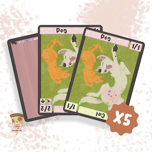 Five (5) Reversible Dog/Cat tokens for Rin & Seri, Inseperable and Jinnie Fay, Jetmir's Second