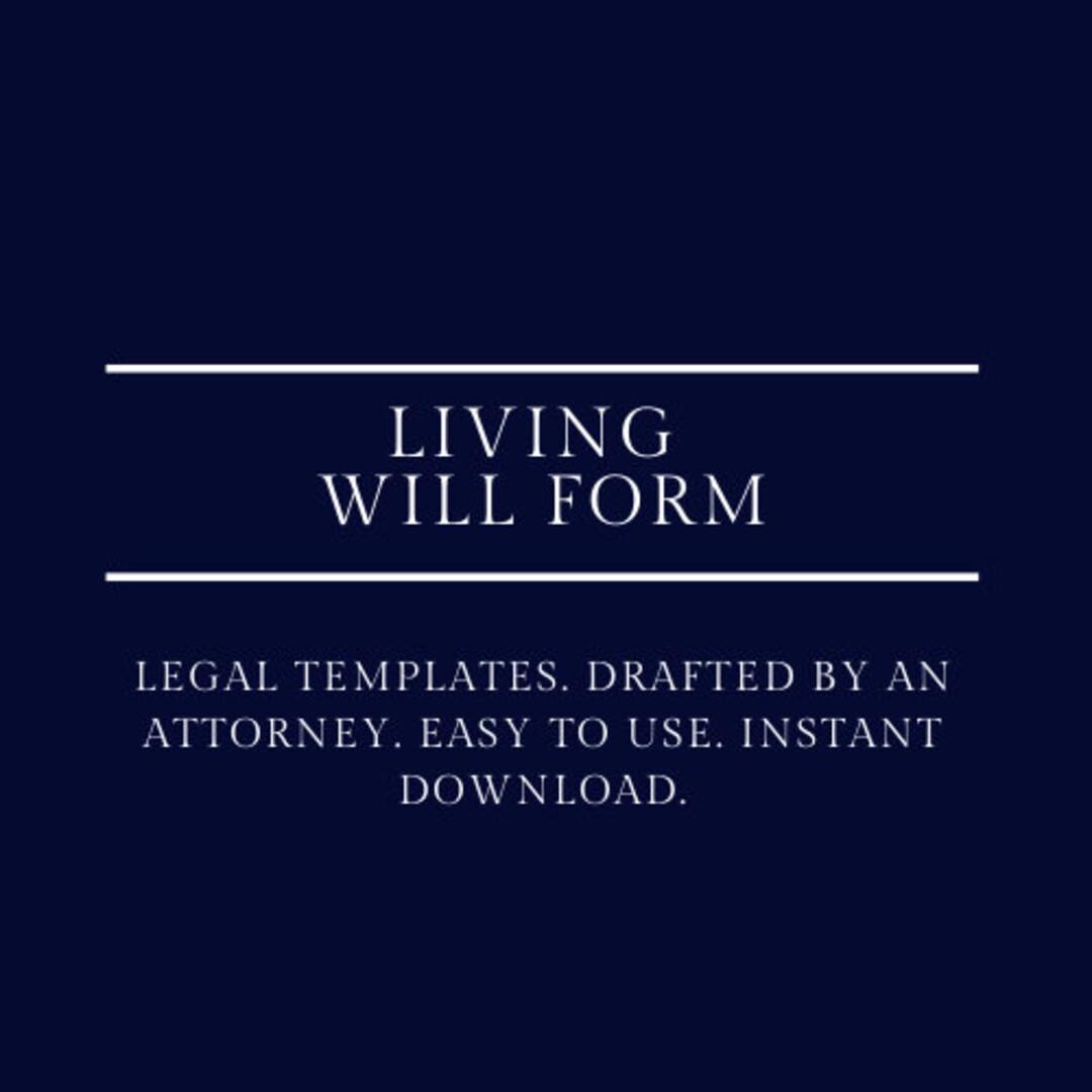 Living Will Form Will And Estate Planning Form Etsy