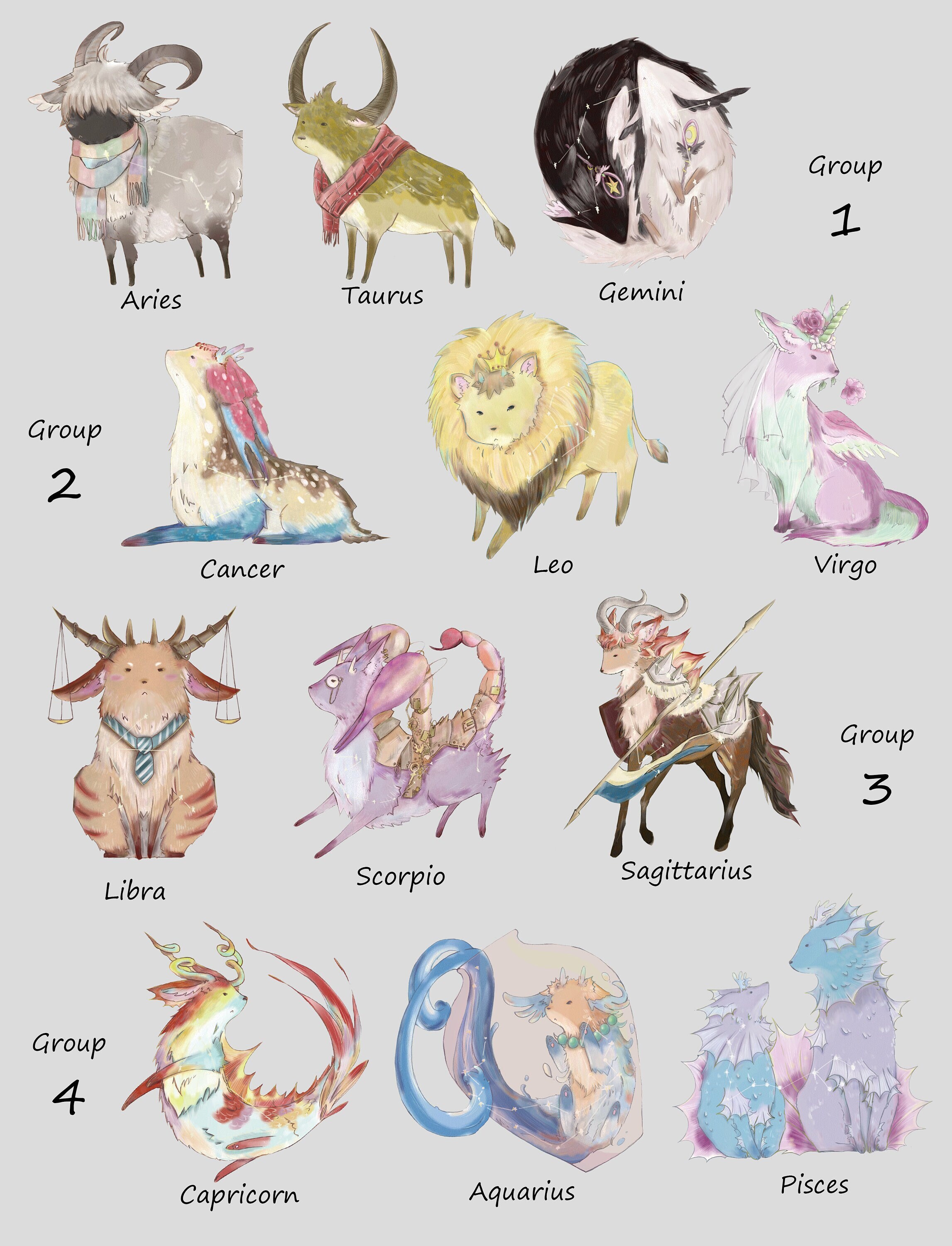 Astrology Animal Die Cut Stickers Zodiac Animal - Etsy Astrology Animal Die Cut Stickers Zodiac Animal - Etsy