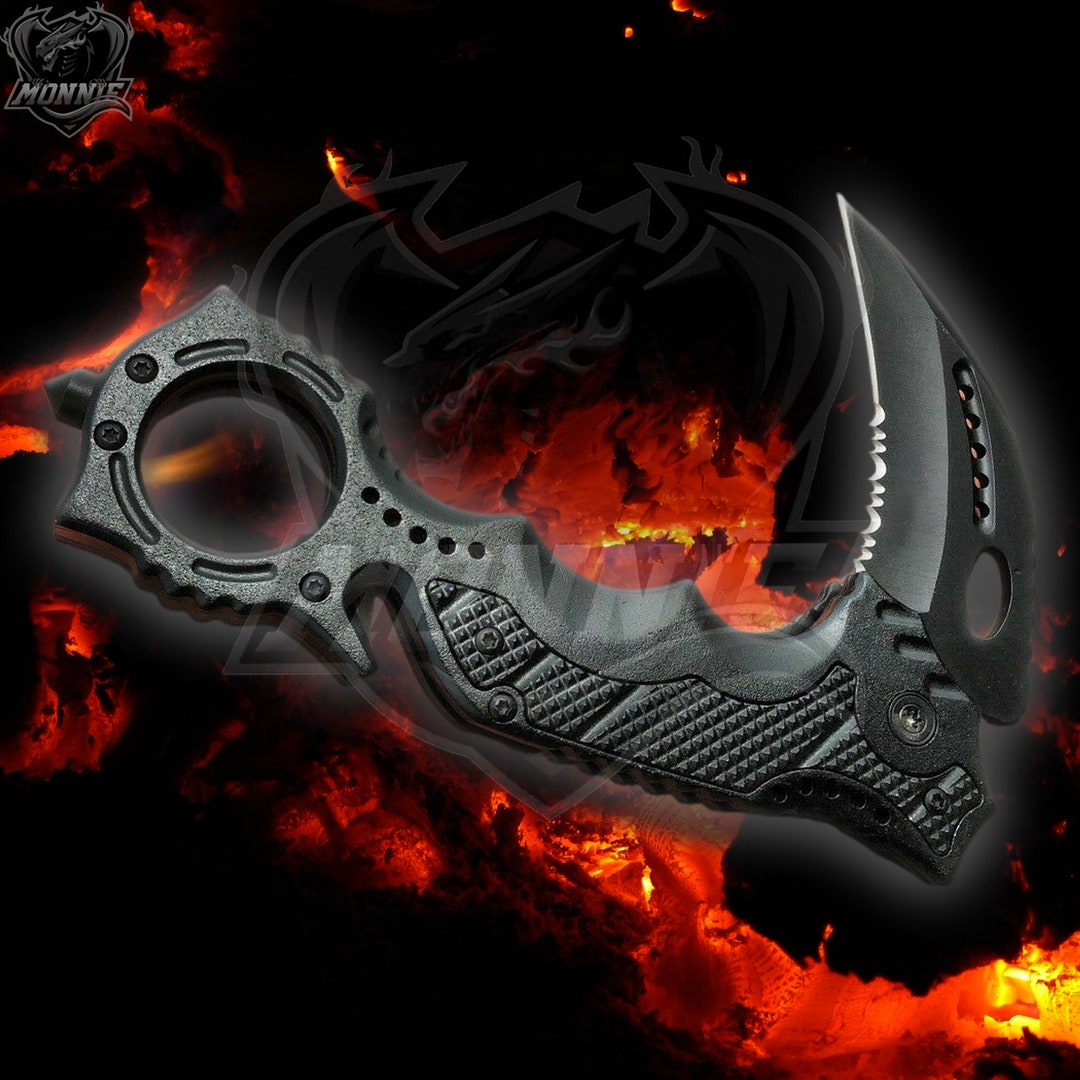 8 Defender Black Karambit Knife Best Karambit Knife Etsy